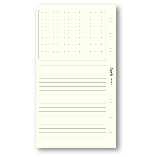 Ricambio agenda organizer dots grid 9,5x17cm 6fori 50fogli avorio 1