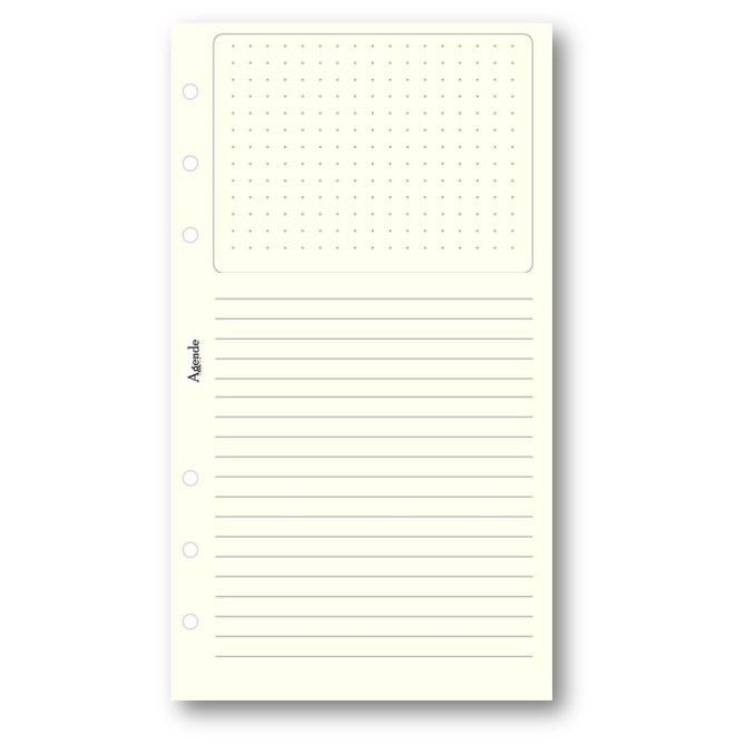 Ricambio agenda organizer dots grid 9,5x17cm 6fori 50fogli avorio 2