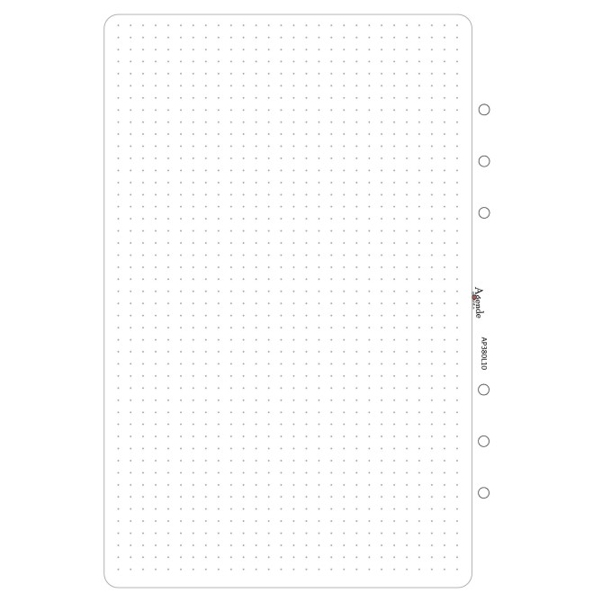 Ricambio agenda organizer dots grid 15x21cm A5 6fori 30pz 30fogli 1