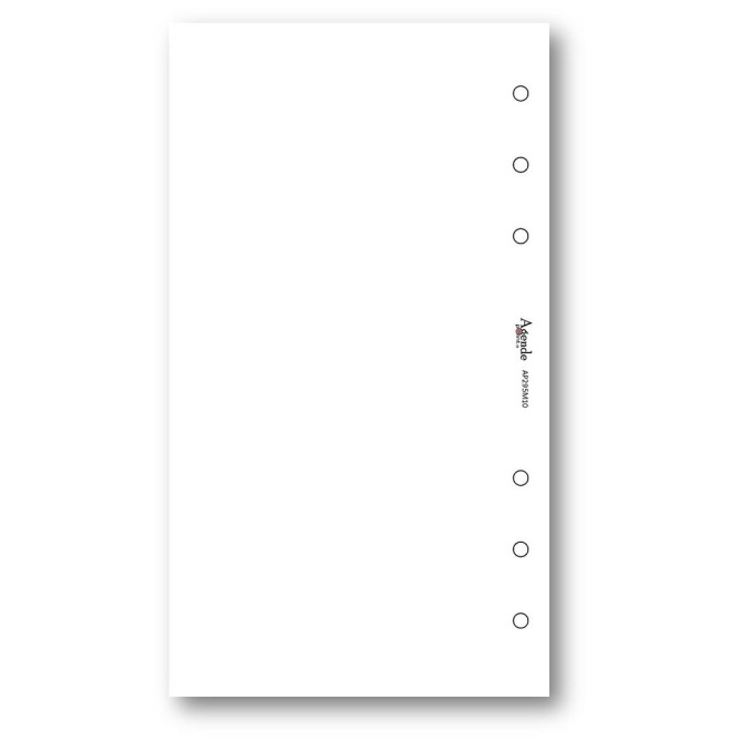 Ricambio agenda organizer vuoti 9,5x17cm 6fori 50fogli bianco 2
