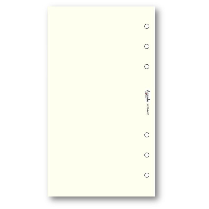 Ricambio agenda organizer vuoti 9,5x17cm 6fori 50fogli avorio 1