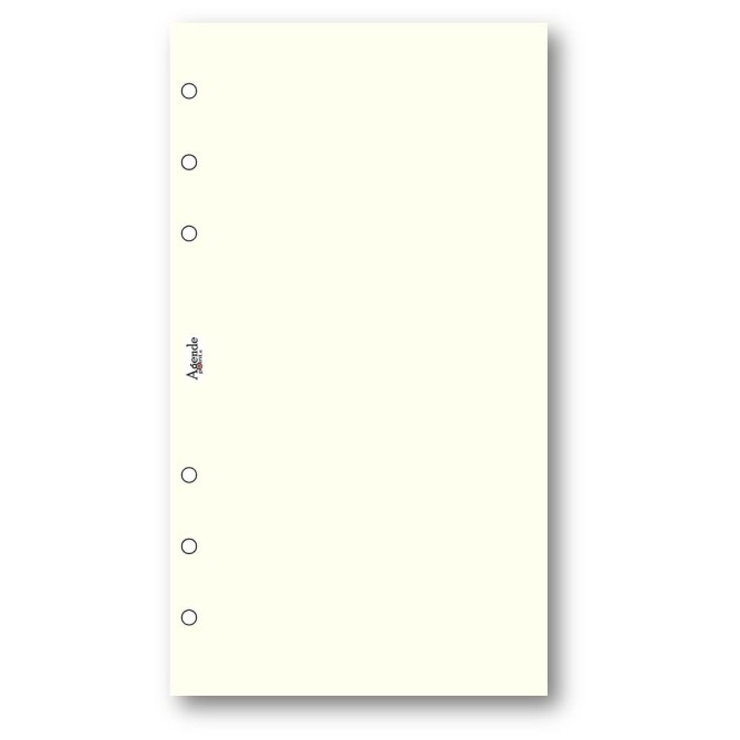Ricambio agenda organizer vuoti 9,5x17cm 6fori 50fogli avorio 2