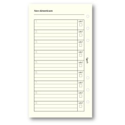 Ricambio agenda organizer non dimenticare 9,5x17cm 6fori 50fogli avorio 1 2