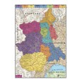 Carta geografica 100x140 piemonte e valle d'aosta murale regionale bifacciale fisica e politica 1