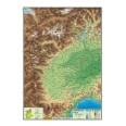 Carta geografica 100x140 piemonte e valle d'aosta murale regionale bifacciale fisica e politica 2