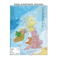 Carta Geografica Murale Gran Bretagna In Lingua Inglese 100x140 Fisica E Politica 1 1.280.000 2