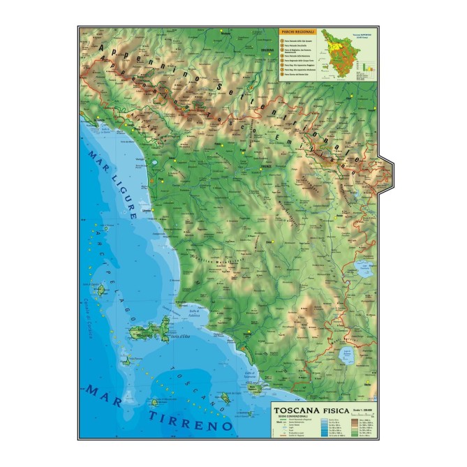 Carta Geografica Murale Regionale Toscana 100x140 Bifacciale Fisica E Politica 1