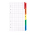 Ricambio agenda organizer alette divisori 9,5x17cm 6fori 5pz bianca 1