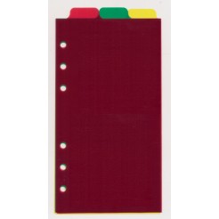Ricambio agenda organizer linguette alette divisori 9,5x17cm 6fori 3pz 1 2