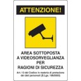 Targa Videosorveglianza In Alluminio Bianco 30x20 1