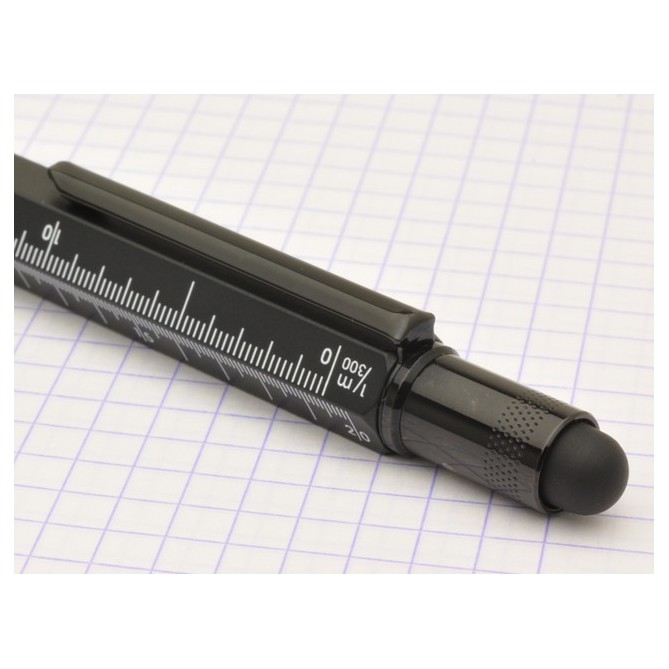 Penna 9 Funzioni In Metallo A Sfera Con Touch Livella Cacciavite E Vari Righelli Colore Nero 1