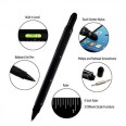 Penna 9 Funzioni In Metallo A Sfera Con Touch Livella Cacciavite E Vari Righelli Colore Nero 4