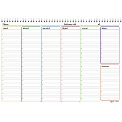 Planning settimanale perpetuo spiralato 21x30cm A4 orario 55fogli 1 2