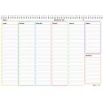 Planning settimanale perpetuo spiralato 21x30cm A4 orario 55fogli 2