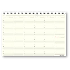 Planning settimanale perpetuo spiralato 21x30cm A4 orario 55fogli twocolors avorio 1 2