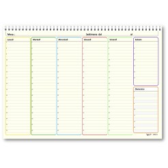 Planning settimanale perpetuo spiralato 21x30cm A4 orario 55fogli avorio 1 2