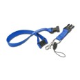 Cordoncino Con Clip Di Sicurezza Separabile Dal Portabadge Portachiavi Porta Cellullare 5 Pezzi Blu 1