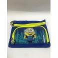 Minions Bustina Piatta Porta Colori A 2 Cerniere Blu 1